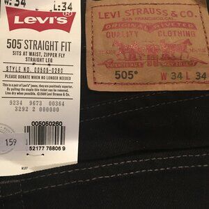 Levi's 505 Straight Fit Black Jeans